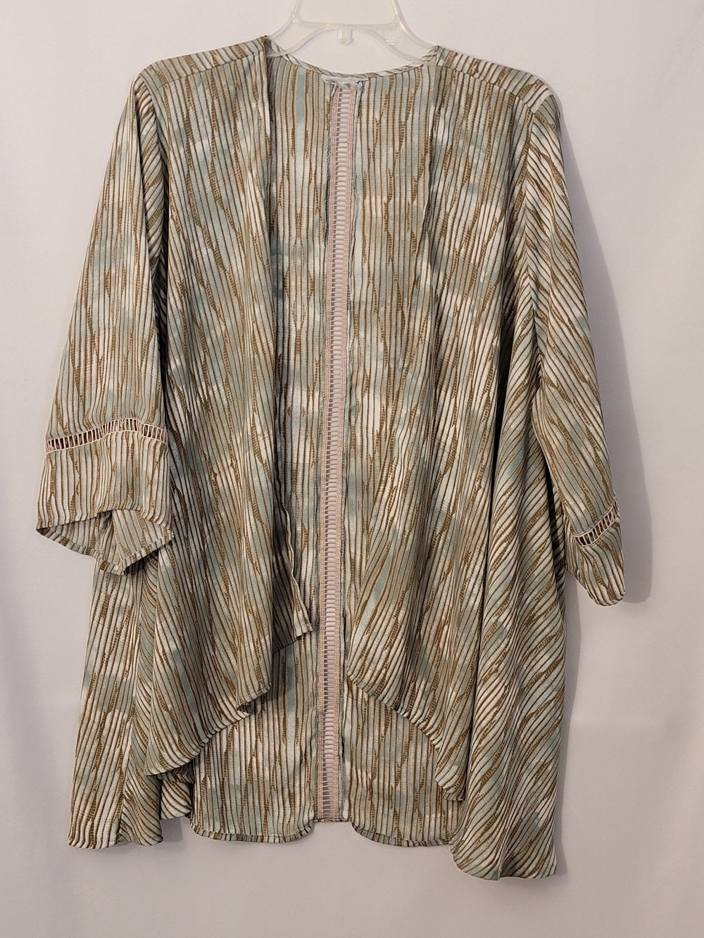 Catherines Striped Open Front Kimono Cardigan Size 2X(?)